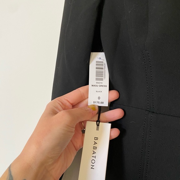 Babaton Masu dress sz 0 black low cut front nwt - Picture 4 of 5